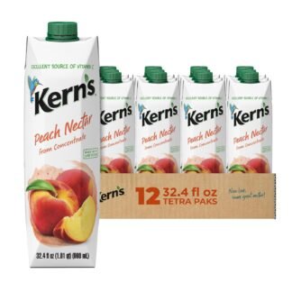 Kern’s Peach Juice Nectar - Peach Nectar Made with Fresh Fruit Puree - Tropical Fruit Juice Concentrate for Smoothie Mix, Cocktail Mixers, Kids Drinks & Mexican Beverages -...