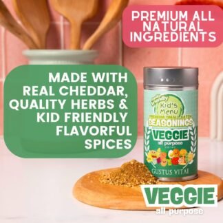Kid’s Menu: Veggie - All Purpose Gourmet Seasoning | Hand Made Spice Blend | All Natural | Not Spicy | No MSG | Lower Sodium | Non GMO | Fun, Savory, Mild Flavor Seasoning |...