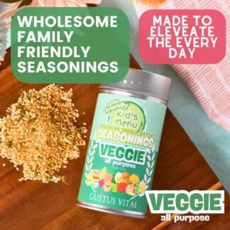 Kid’s Menu: Veggie - All Purpose Gourmet Seasoning | Hand Made Spice Blend | All Natural | Not Spicy | No MSG | Lower Sodium | Non GMO | Fun, Savory, Mild Flavor Seasoning |...