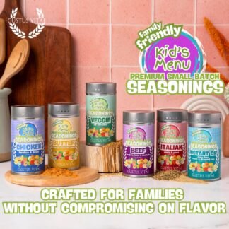 Kid’s Menu: Veggie - All Purpose Gourmet Seasoning | Hand Made Spice Blend | All Natural | Not Spicy | No MSG | Lower Sodium | Non GMO | Fun, Savory, Mild Flavor Seasoning |...