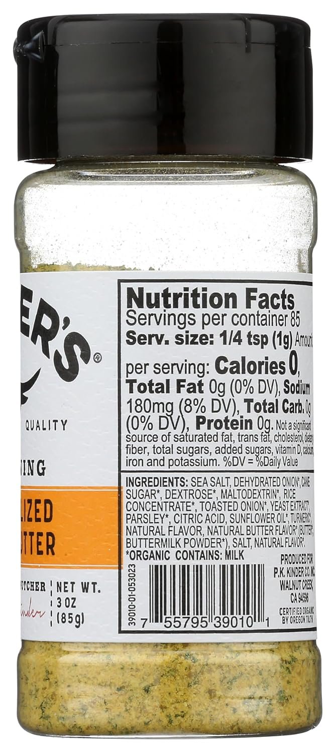 Kinders Organic Caramelized Onion Butter Seasoning 3 Oz - lunas-mystic-emporium.com Kinders Organic Caramelized Onion Butter Seasoning, 3 Oz