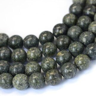 KISSITTY 235pcs 8mm Natural Serpentine Stone Bead Strands Natural Gemstone Crystal Beads Chakra Beads Energy Healing Crystals Gemstones for DIY Jewelry Bracelets Necklaces Making