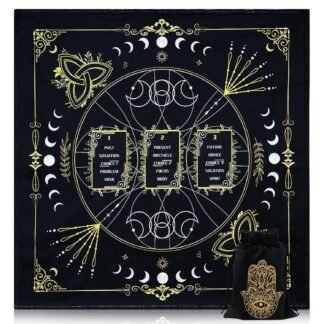 Knana Altar Cloth Witchcraft Velvet Tarot Mat Tarot Cloth for Reading with Celtic Cross Pattern - Hand