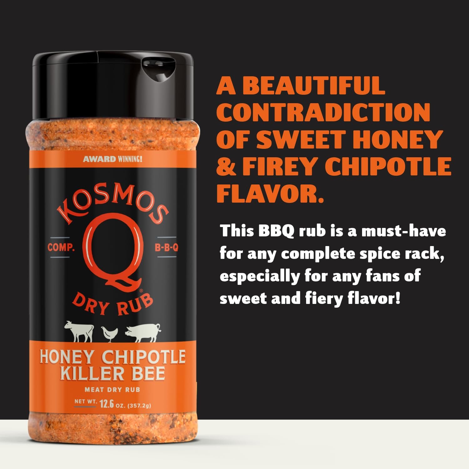 Kosmos Q Honey Chipotle Killer Bee BBQ Dry Rub Product Mixer - lunas-mystic-emporium.com Kosmos Q Honey Chipotle Killer Bee BBQ Dry Rub & Product Mixer