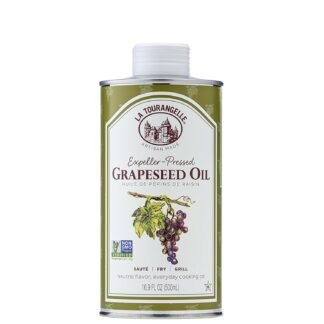 La Tourangelle, Expeller-Pressed Grapeseed Oil, High Heat Neutral Cooking Oil, Cast Iron Seasoning, Also Great for Skin, Hair, and DIY Beauty Recipes, 16.9 fl oz