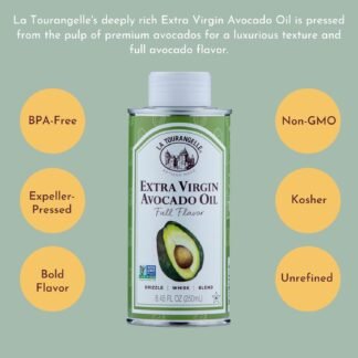 La Tourangelle, Extra Virgin Avocado Oil, Full Flavor from Premium Avocados, Medium Heat, 8.45 Fl Oz
