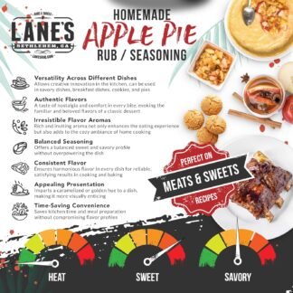 Lane's Desserts Apple Pie Seasoning, All-Natural Homemade Savory Apple Spice Seasoning for Apple Pie, Cookies, Ice Cream, Popcorn & More, No MSG, No Preservatives, Gluten-Free,...