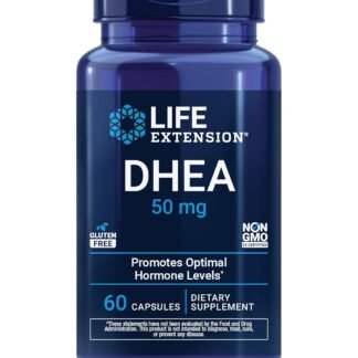 Life Extension DHEA 50 mg – Hormone Balance Supplement, Memory, Muscle Mass and Bone Density Support, Healthy Sex Drive, Gluten-Free, Non-GMO, 60 Capsules