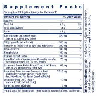 Life Extension Ultra Prostate Formula, Saw Palmetto for Men, pygeum, stinging Nettle Root, lycopene, Prostate Health, Urination Flow, PSA, Non-GMO, Gluten-Free, 60 softgels