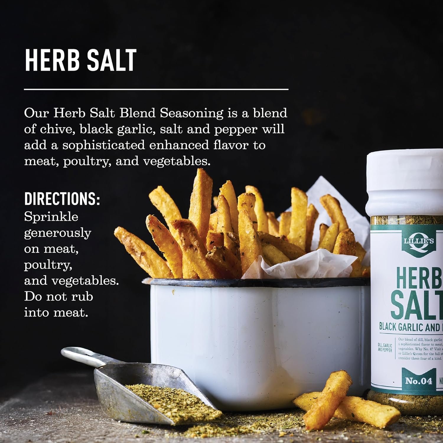 Lillies Q - Herb Salt Seasoning Garlic and Herb Seasoning for Grilling with Chives and Parsley Perfect on Meat Poultry Vegetables 6 oz - lunas-mystic-emporium.com Lillie’s Q - Herb Salt Seasoning, Garlic and Herb Seasoning for Grilling, with Chives and Parsley, Perfect on Meat, Poultry & Vegetables (6 oz)