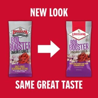 Louisiana Fish Fry Products Smashed Garlic Boil Booster - Garlic and Onion Flavors - Crab, Shrimp, Crawfish Seasonings, Mix and Spice Enhancer - Low Salt Cajun Seasoning 8 oz...