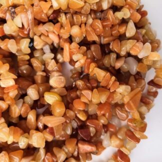 Loveliome 90 Inches Red Aventurine Irregular Shaped Crystal and Healing Tumbled Chip Stone Beads for Jewelry Making