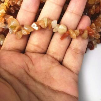 Loveliome 90 Inches Red Aventurine Irregular Shaped Crystal and Healing Tumbled Chip Stone Beads for Jewelry Making