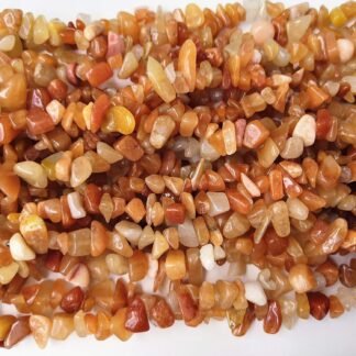 Loveliome 90 Inches Red Aventurine Irregular Shaped Crystal and Healing Tumbled Chip Stone Beads for Jewelry Making