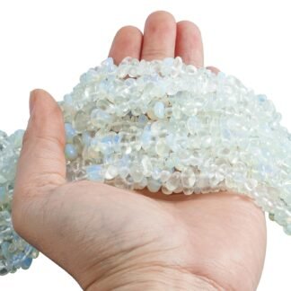 Loveliome 90 Inches Red Aventurine Irregular Shaped Crystal and Healing Tumbled Chip Stone Beads for Jewelry Making