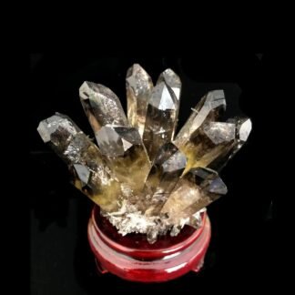 Loverain 1lb Natural Raw Quartz Crystal Cluster Healing Stones Crystal Point Specimen Home Decoration Raw Crystals (Smoky Crystal Cluster)