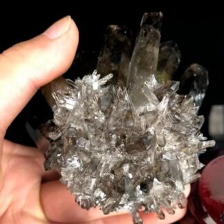 Loverain 1lb Natural Raw Quartz Crystal Cluster Healing Stones Crystal Point Specimen Home Decoration Raw Crystals (Smoky Crystal Cluster)