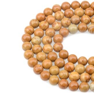 LPBeads 100PCS 8mm Natural Moss Agate Beads Gemstone Round Loose Beads for Jewelry Making with Crystal Stretch Cord