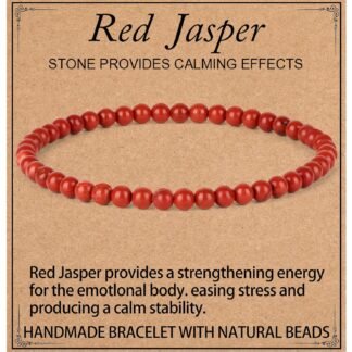 LPBeads Handmade Natural Gemstone Stretch Elastic Bracelet Healing Crystal Round Stone Beads Jewelry Gifts for Women Men