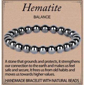 LPBeads Handmade Natural Gemstone Stretch Elastic Bracelet Healing Crystal Round Stone Beads Jewelry Gifts for Women Men