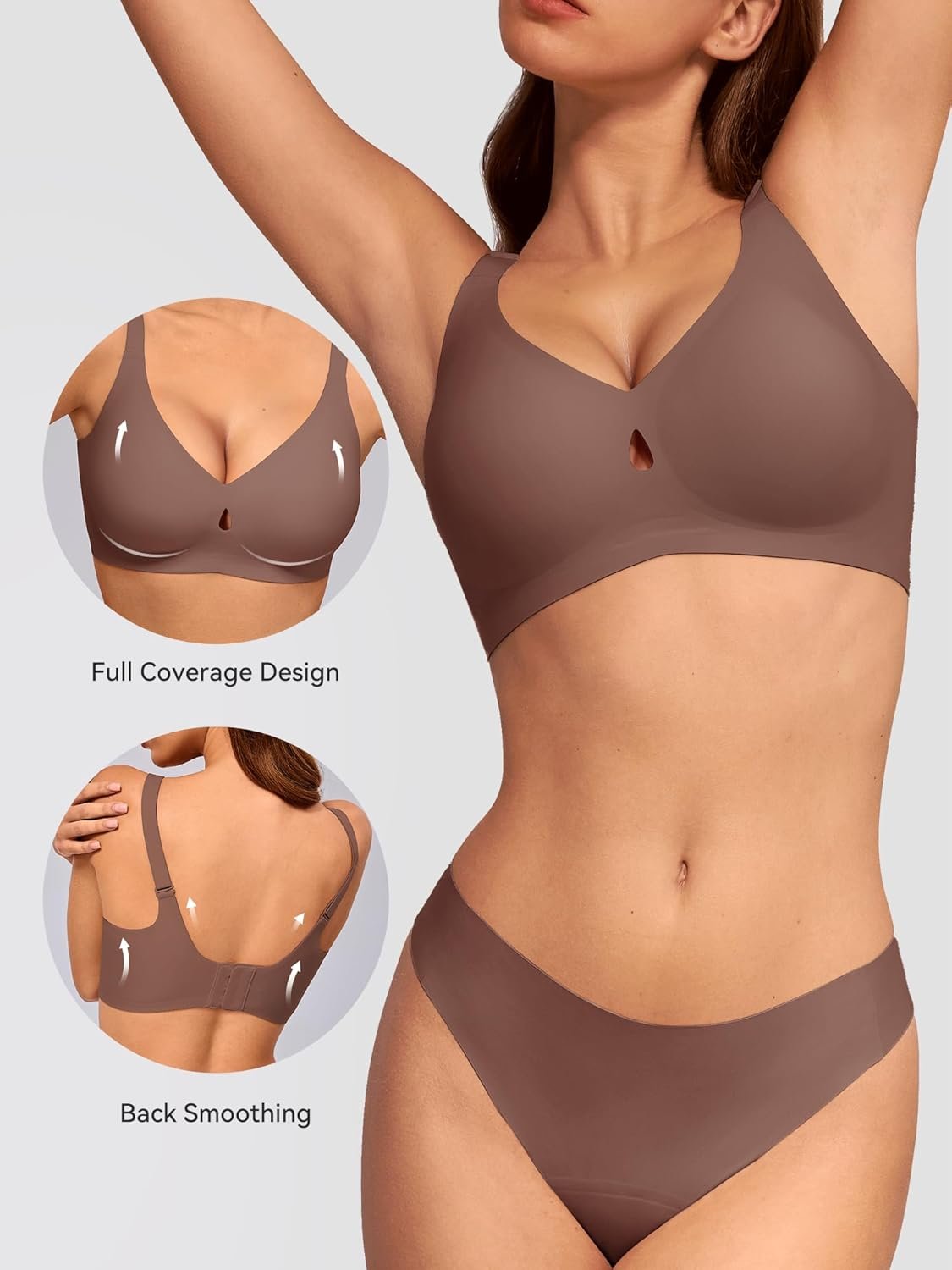 LUCKMEEY Bras for Women No Underwire Wireless Bras - Seamless Push Up Full Coverage Bralettes Comfortable Everyday Bra - lunas-mystic-emporium.com LUCKMEEY Bras for Women No Underwire Wireless Bras - Seamless Push Up Full Coverage Bralettes Comfortable Everyday Bra
