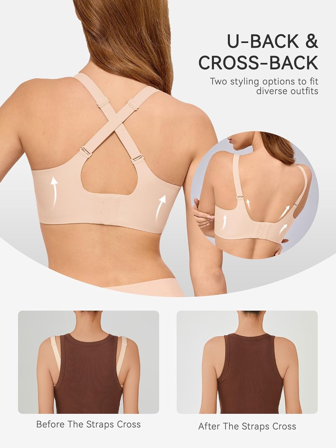 LUCKMEEY Bras for Women No Underwire Wireless Bras - Seamless Push Up Full Coverage Bralettes Comfortable Everyday Bra - lunas-mystic-emporium.com LUCKMEEY Bras for Women No Underwire Wireless Bras - Seamless Push Up Full Coverage Bralettes Comfortable Everyday Bra