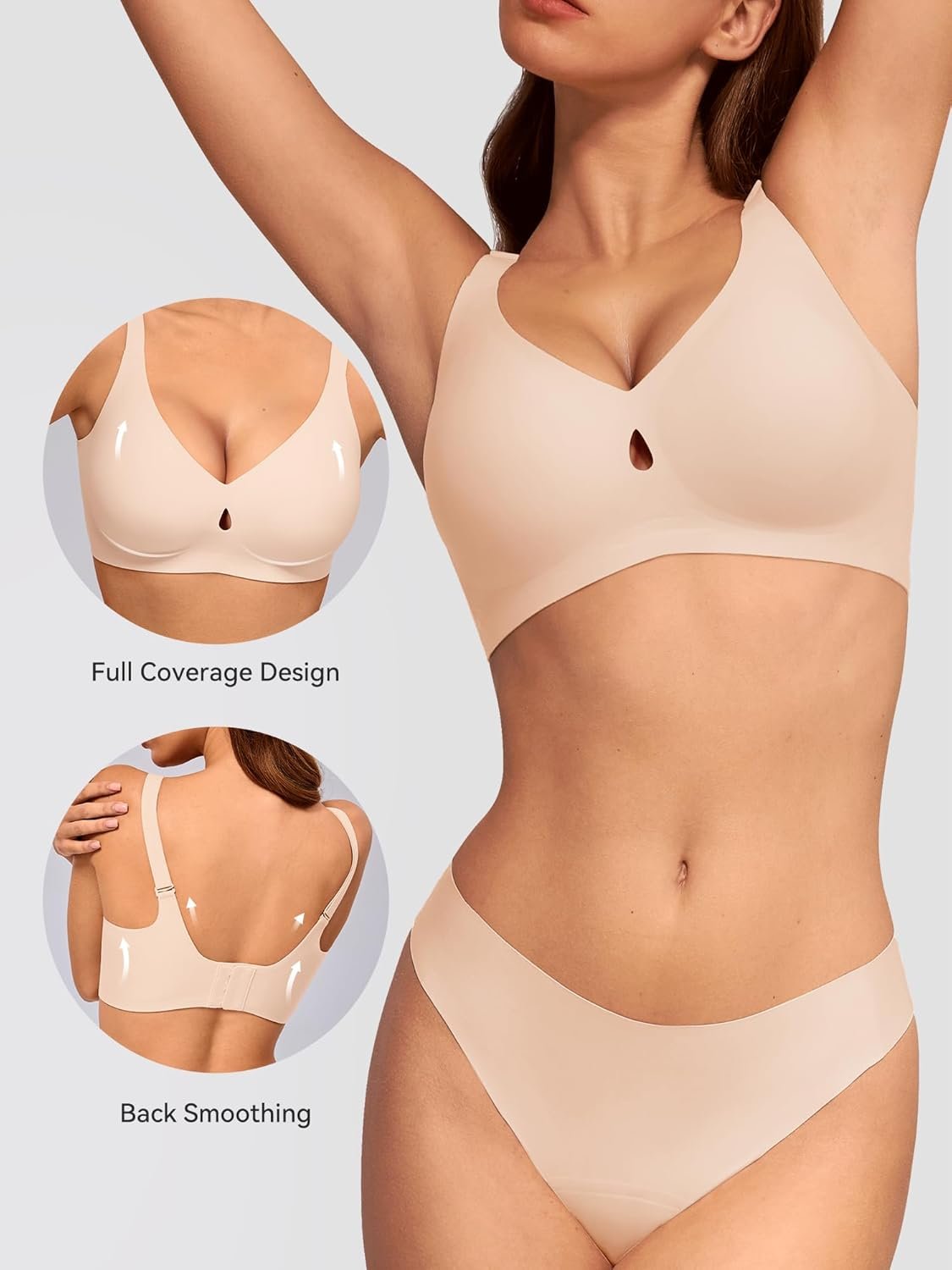 LUCKMEEY Bras for Women No Underwire Wireless Bras - Seamless Push Up Full Coverage Bralettes Comfortable Everyday Bra - lunas-mystic-emporium.com LUCKMEEY Bras for Women No Underwire Wireless Bras - Seamless Push Up Full Coverage Bralettes Comfortable Everyday Bra