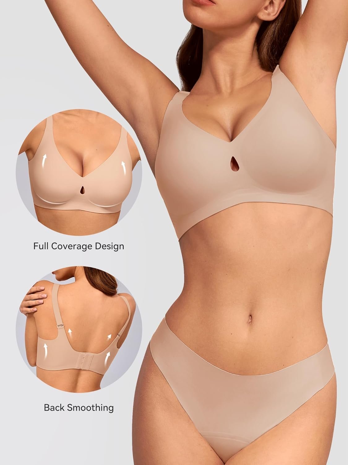 LUCKMEEY Bras for Women No Underwire Wireless Bras - Seamless Push Up Full Coverage Bralettes Comfortable Everyday Bra - lunas-mystic-emporium.com LUCKMEEY Bras for Women No Underwire Wireless Bras - Seamless Push Up Full Coverage Bralettes Comfortable Everyday Bra