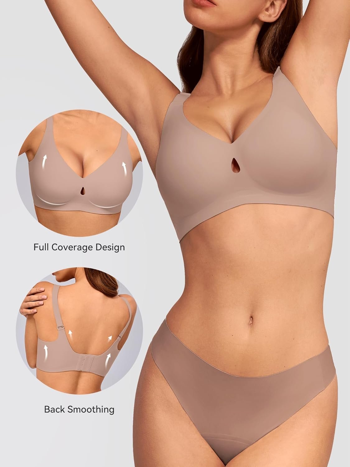 LUCKMEEY Bras for Women No Underwire Wireless Bras - Seamless Push Up Full Coverage Bralettes Comfortable Everyday Bra - lunas-mystic-emporium.com LUCKMEEY Bras for Women No Underwire Wireless Bras - Seamless Push Up Full Coverage Bralettes Comfortable Everyday Bra