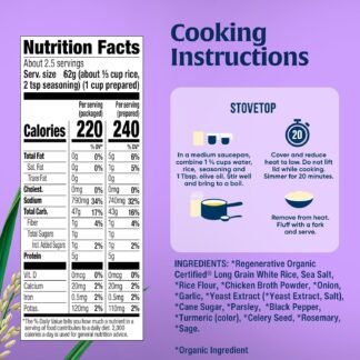 Lundberg Organic Chicken Herb Seasoned Rice - Regenerative Organic Certified Long Grain White Rice Seasoning Mix Gluten Free 55 Ounce - lunas-mystic-emporium.com Lundberg Organic Chicken & Herb Seasoned Rice - Regenerative Organic Certified Long Grain White Rice & Seasoning Mix, Gluten Free, 5.5 Ounce
