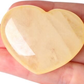 MAIBAOTA 45 mm Citrine Crystals Large Heart Stone Healing Crystals Natural Crystal Heart Reiki Gemstone Polished Heart Shaped Rocks Meditation Mothers Day Crystal Gifts for Mom Her