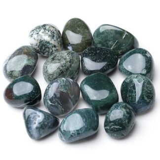 MAIBAOTA Moss Agate Crystals Bulk Tumbled Polished Natural Gemstones for Vase