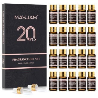 MAYJAM Fragrance Oil Gift Set, Top 20 Essential Oils Variety Pack for Diffusers for Home, Long Lasting Scented Oils for Soap Candle Making - 5ml/0.17fl.oz