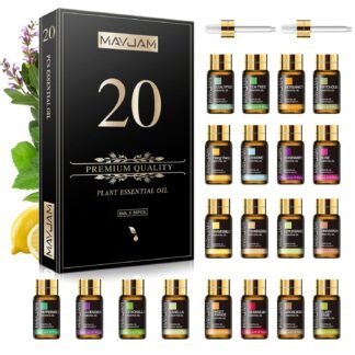 MAYJAM Fragrance Oil Gift Set, Top 20 Essential Oils Variety Pack for Diffusers for Home, Long Lasting Scented Oils for Soap Candle Making - 5ml/0.17fl.oz