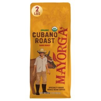 Mayorga Organic Coffee 2lb Cafe Cubano Roast - Dark Roast Whole Bean Specialty Grade Coffee, 100% Arabica, Slow Roasted, Bold and Smooth Flavor with Low Acidity - USDA Organic,...