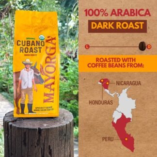 Mayorga Organic Coffee 2lb Cafe Cubano Roast - Dark Roast Whole Bean Specialty Grade Coffee, 100% Arabica, Slow Roasted, Bold and Smooth Flavor with Low Acidity - USDA Organic,...