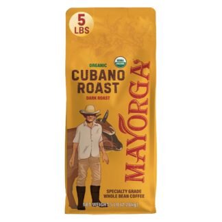 Mayorga Organic Coffee 2lb Cafe Cubano Roast - Dark Roast Whole Bean Specialty Grade Coffee, 100% Arabica, Slow Roasted, Bold and Smooth Flavor with Low Acidity - USDA Organic,...