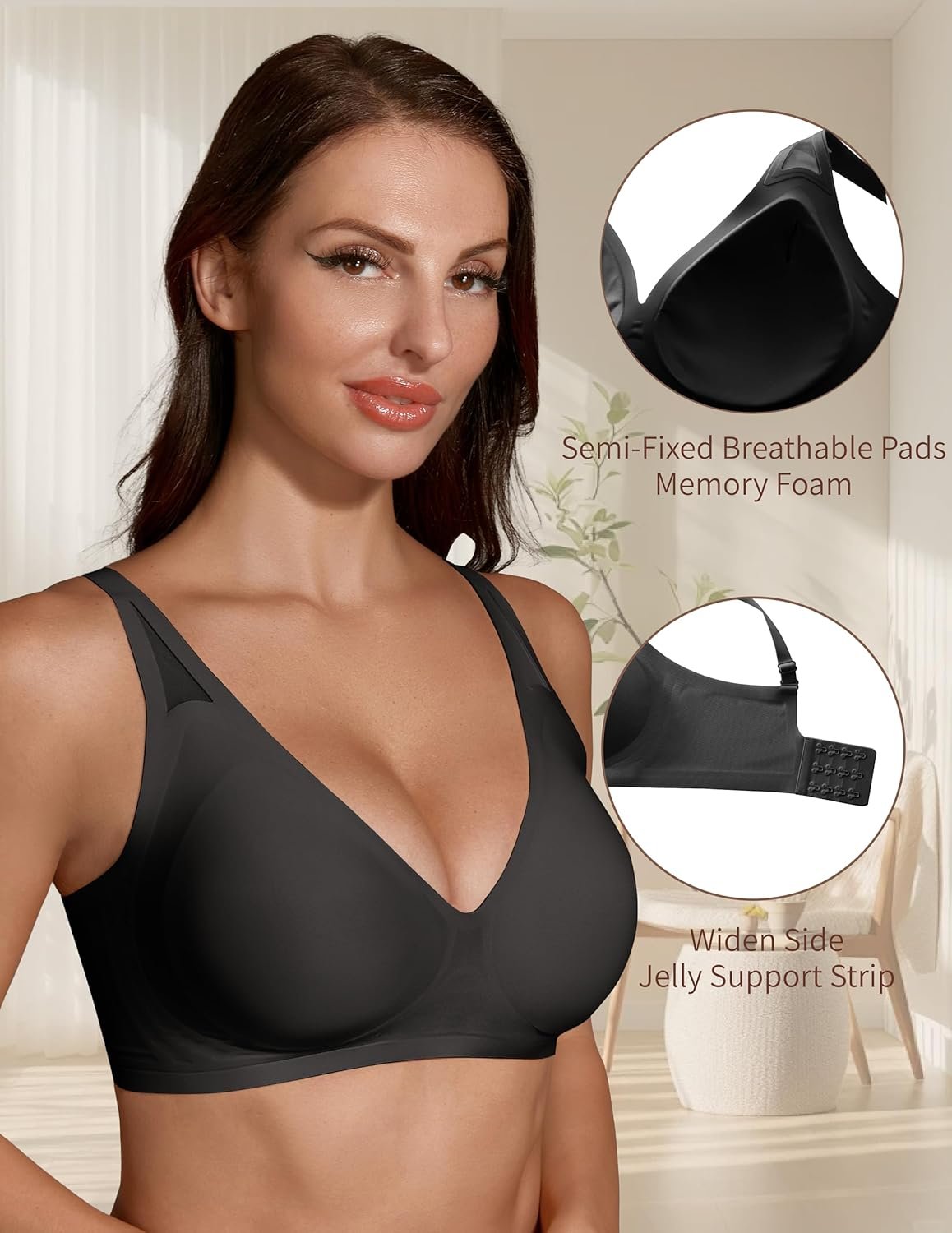 Maywind Jelly Bras for Women Push Up Wireless Deep V Seamless T-Shirt Bra Jelly Wireless Push Up Bra Comfortable Supportive - lunas-mystic-emporium.com Maywind Jelly Bras for Women Push Up Wireless Deep V Seamless T-Shirt Bra, Jelly Wireless Push Up Bra Comfortable Supportive