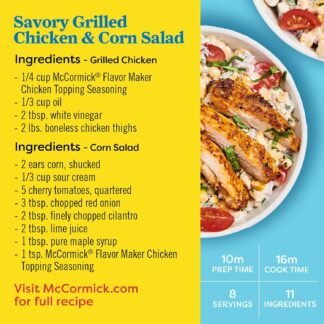 McCormick Chicken Topping Seasoning, Flavor Maker, 3.12 oz