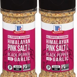 McCormick Himalayan Pink Salt with Black Pepper and Garlic All Purpose Seasoning, 6.5 oz (Pack of 2)