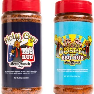 Meat Church BBQ Rub Combo: Holy Cow (12 oz) and Holy Gospel (12.5 oz), One Bottle of Each