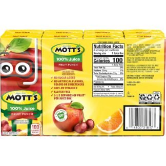 Mott's 100 Percent Fruit Punch Juice, 6.75 fl oz boxes, 32 Count (4 Packs of 8)