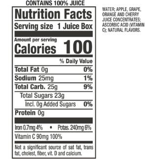 Mott's 100 Percent Fruit Punch Juice, 6.75 fl oz boxes, 32 Count (4 Packs of 8)