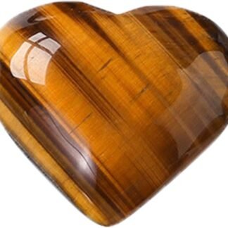 Natural 2" Tiger's Eye Crystal Heart Palm Stone, Large Heart Shaped Love Stone, Polished Heart Carving Healing Crystals for Chakra Reiki Balancing Therapy Meditation Home...