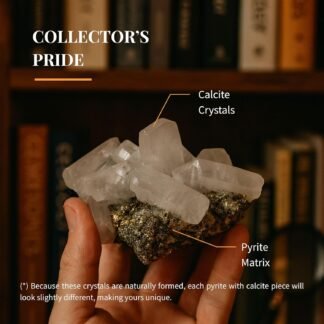 Natural Calcite Crystal from Peru - Authentic Energy Stone Specimen Formed with Several Crystals | Cluster, Druse or Twin Shapes | for Collection, Decoration or Gifting (5 to 6...