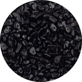 Natural Chip Stone Beads Black Obsidian Onyx 5-8mm About 400pieces Irregular Gemstones Healing Crystal Loose Bead Hole Drilled DIY for Bracelet Jewelry Making Crafting (5-8mm,...
