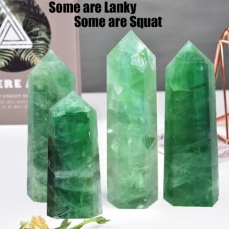 Natural Green Fluorite Obelisk Tower Large Healing Crystal Wand 6 Faceted Point Reiki Chakra Meditation Therapy 1.5-2.0 LBS