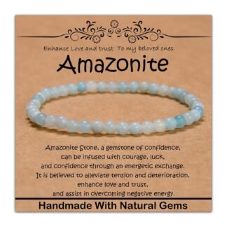 Natural Healing Gemstone Bracelet Handmade Yoga Stretch Elastic Bracelet Stress Relief Crystal Jewelry for Men and Women