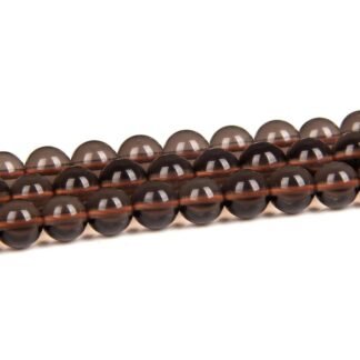 Natural Stone 8mm Smoky Quartz Smooth Round Loose Beads Energy Gemstone DIY for Jewelry Making Bracelet Necklace 1 Strand 15"