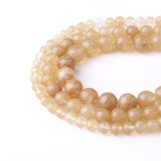 Natural Stone 8mm Smoky Quartz Smooth Round Loose Beads Energy Gemstone DIY for Jewelry Making Bracelet Necklace 1 Strand 15"